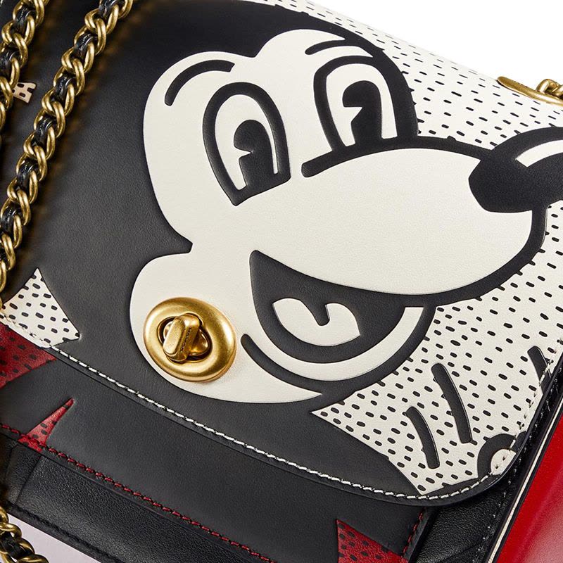 COACH\蔻驰 Micky Rambler 口盖包 单肩包 斜挎包米奇光面皮4722图片