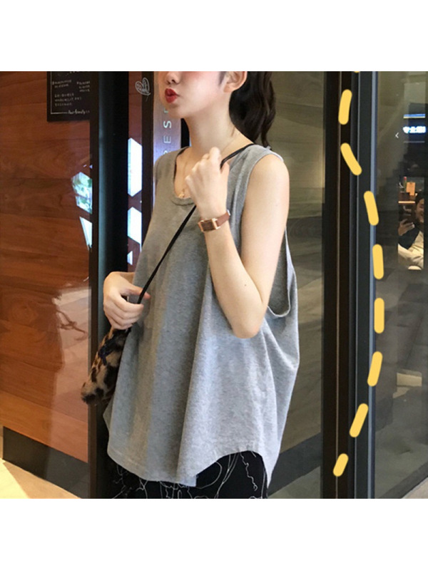 运动小背心女韩版夏季性感外穿女装宽松无袖T恤上衣吊带打底衫女
