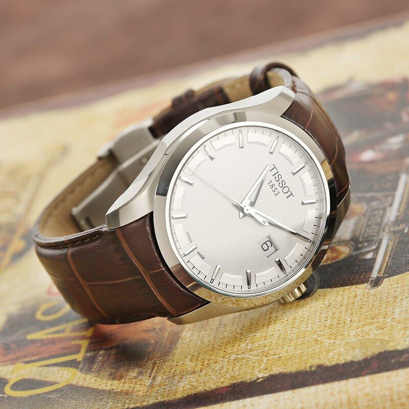 天梭(TISSOT)库图系列时尚商务休闲简约皮带石英男士手表T035.410.16.031.00