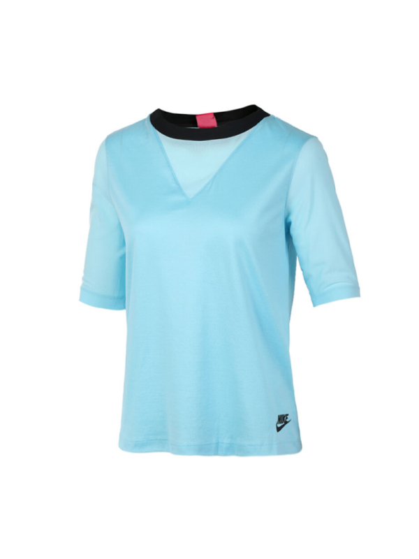 NIKE耐克女圆领运动休闲透气纯棉短袖T恤829756-499