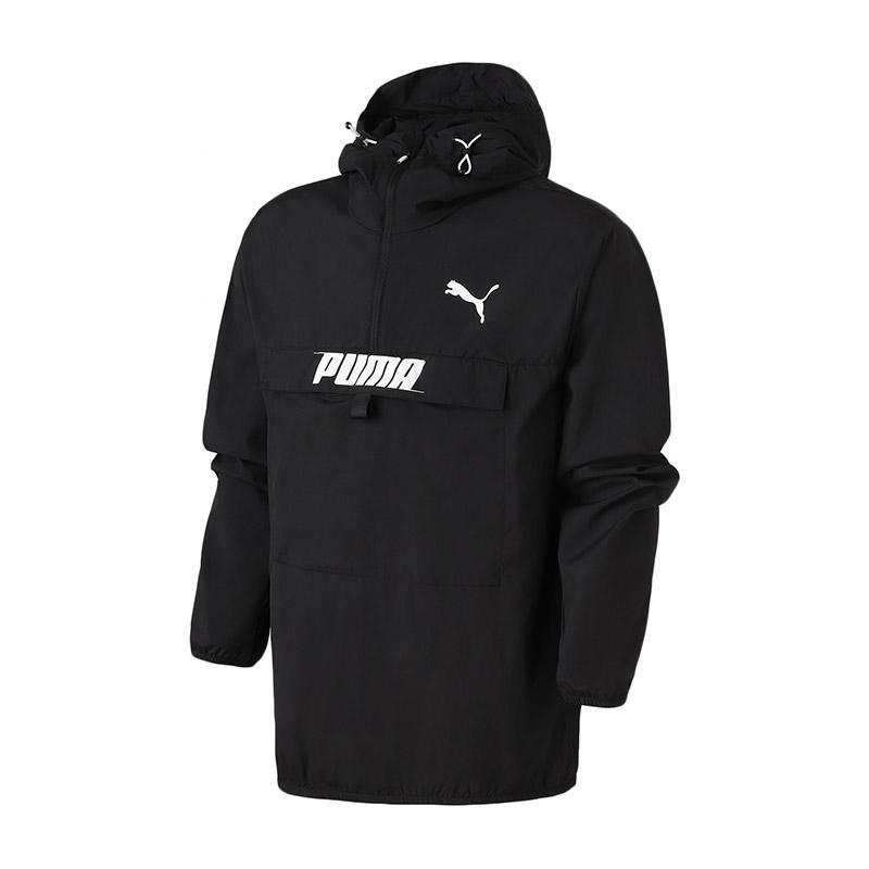 PUMA彪马男装休闲套头衫连帽外套防风衣运动服854061 L 85406101黑色
