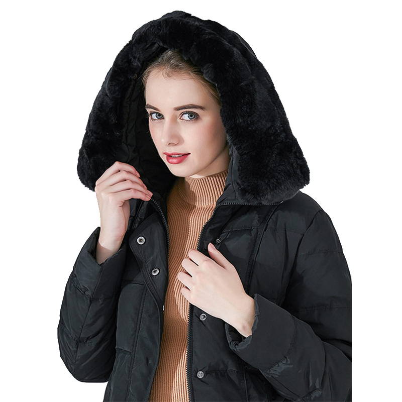 大羽羽绒服女中长款冬装毛领修身冬装羽绒外套yrfv06