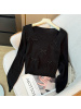 秋季新款设计感打底衫甜辣上衣韩版小香风蝴蝶结长袖针织衫ins潮