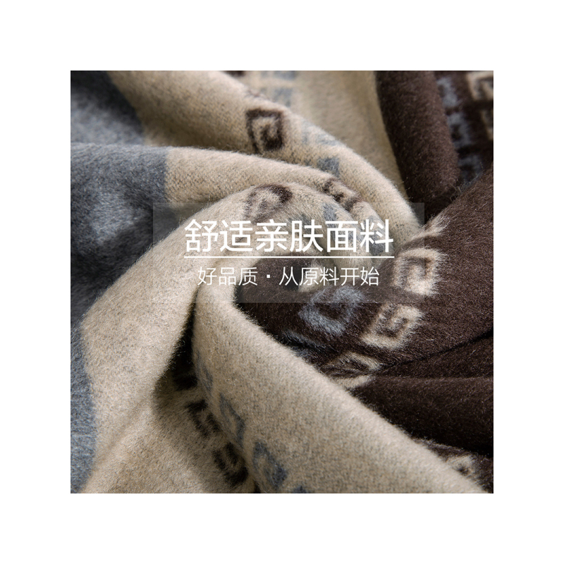 瑞苏薇(RASUV) 秋冬时尚商务多彩散穗男士双面保暖围巾 RS2377