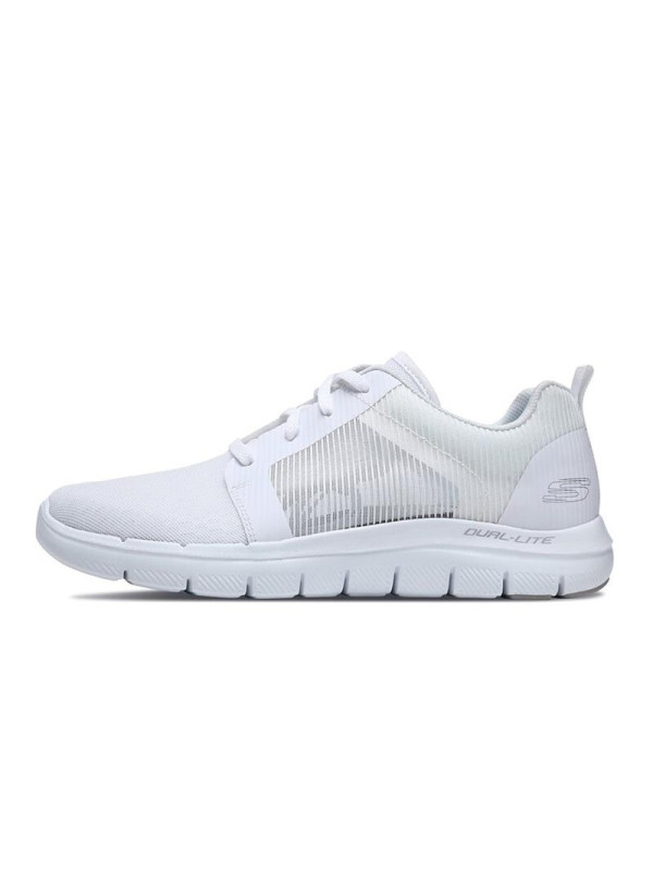 斯凯奇Skechers 运动鞋 夏季男子时尚舒适面透气轻质低帮休闲鞋-666045-WHT