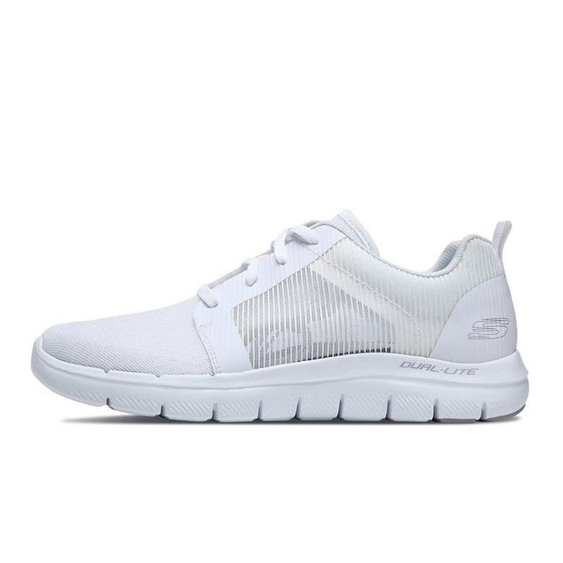 斯凯奇Skechers 运动鞋 夏季男子时尚舒适面透气轻质低帮休闲鞋-666045-WHT图片