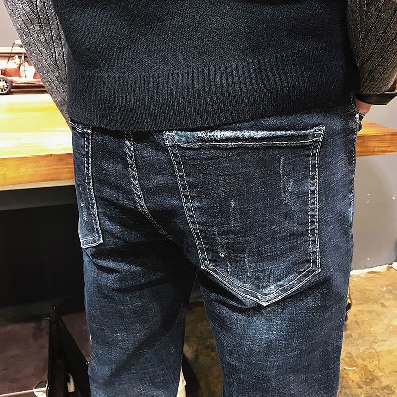 【COMEACROSS】秋冬新厂家直销韩版修身潮流弹力小脚牛仔裤男高档图片