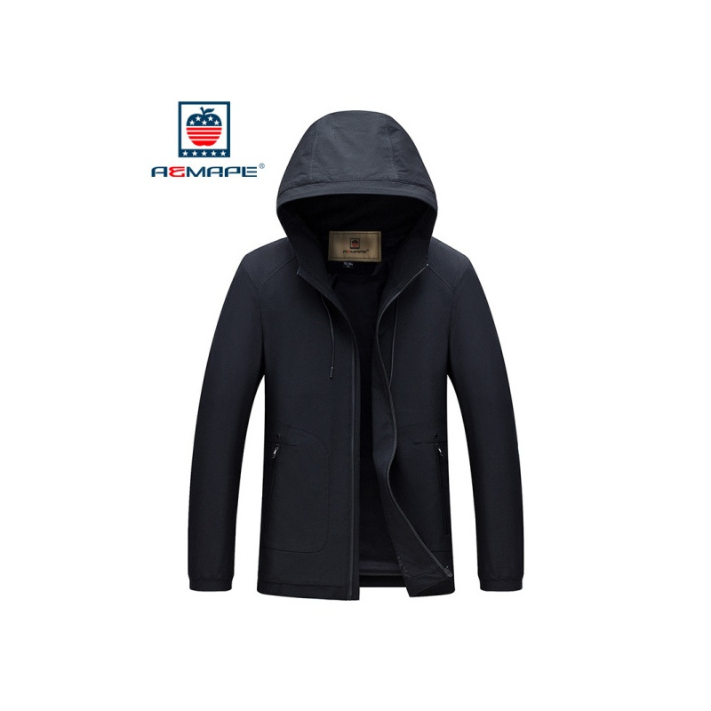 aemape美国苹果夹克男士时尚连帽纯色品质休闲新款夹克外套