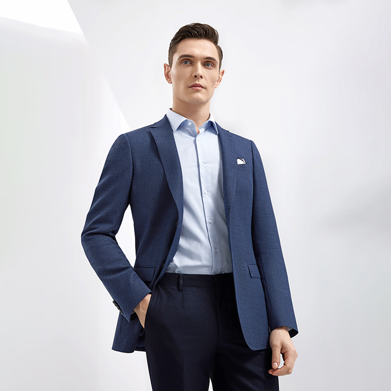 培罗蒙baromon男士西服上衣新款羊毛西服男商务休闲西服外套男edxah