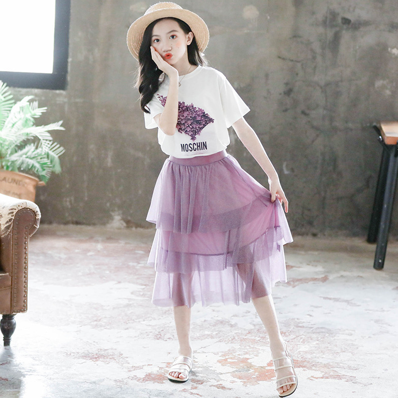 女童连衣裙夏装新款儿童装洋气套装裙子夏季大童女装10岁女孩