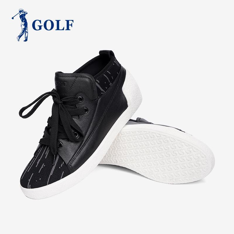GOLF男鞋春季新款休闲鞋时尚系带鞋子男韩版潮流百搭真皮板鞋潮鞋