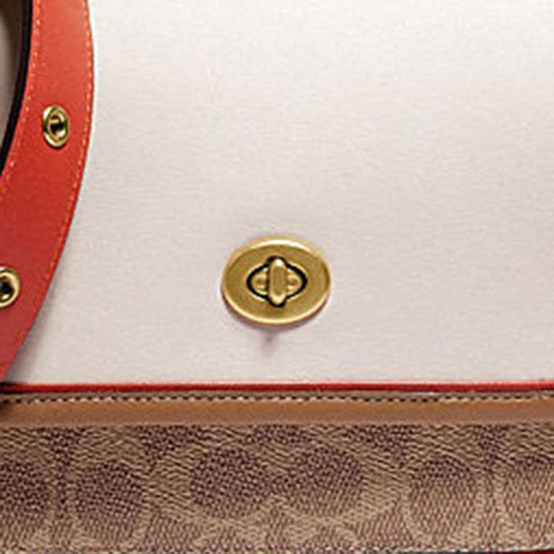 预订 COACH\蔻驰 RAMBLER 口盖包 椭圆扣老花拼皮 22.5*17*8.5CM图片