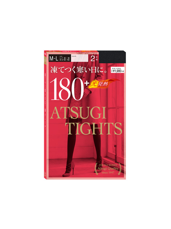 日本厚木 ATSUGI 【两双装】180D 光发热 加厚保暖 防静电加工 轻柔触摸感 秋冬连裤袜 TL19002PW