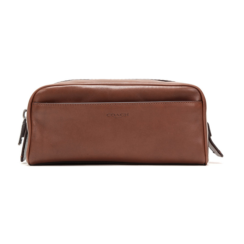 coach蔻驰奢侈品男士皮质手拿包洗漱包22203视频