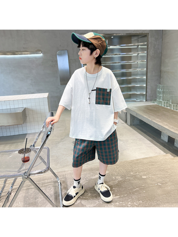 儿童装男童夏季套装2025新款男孩夏款短袖两件套中大童韩版时髦潮