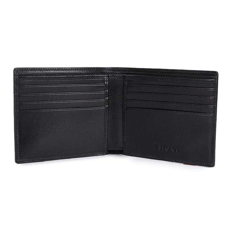 Z ZEGNA 杰尼亚 男士黑色皮质短款钱包钱夹轻奢品 71 E1177Z PLM NER