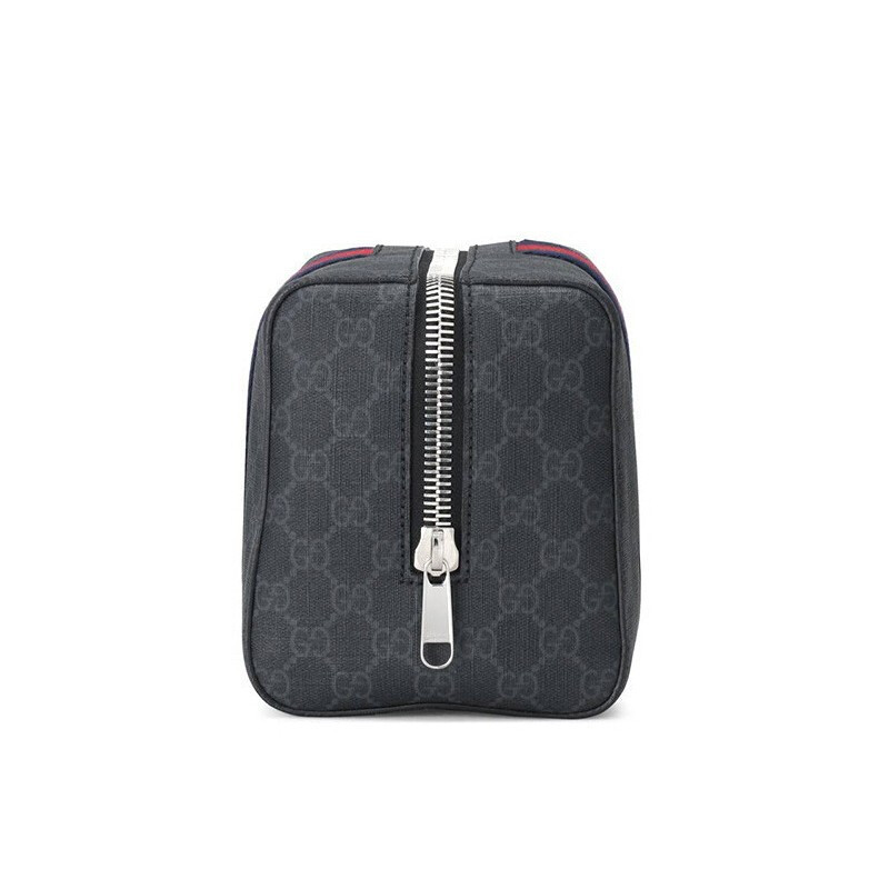 GUCCI 古驰男包 gucci古奇奢侈品男士黑灰色尼龙手拿包