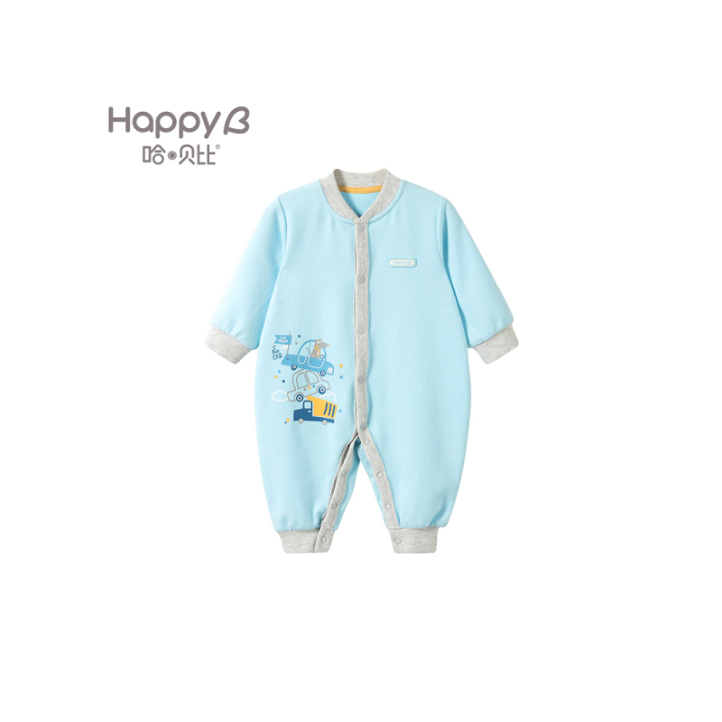 哈贝比（happyB）婴儿连体衣宝宝秋季爬服纯棉柔软衣服新生儿透气秋装哈衣