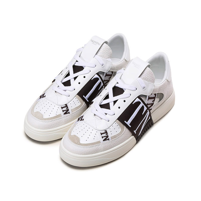 华伦天奴valentino男士皮革织物vl7n系带休闲鞋运动鞋板鞋小白鞋1y2