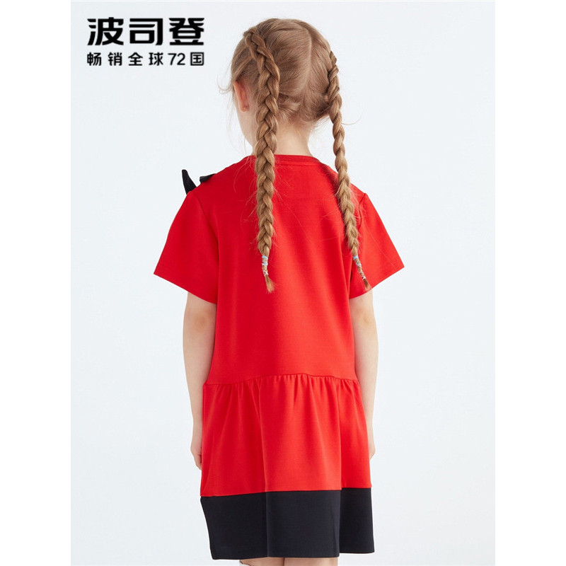波司登童装女童夏季卡通裙子2018新款儿童连衣裙潮C821CL2037