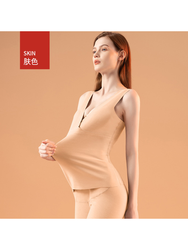 孕妇哺乳德绒保暖背心秋冬怀孕期加绒马甲大码母乳上衣春秋月子服