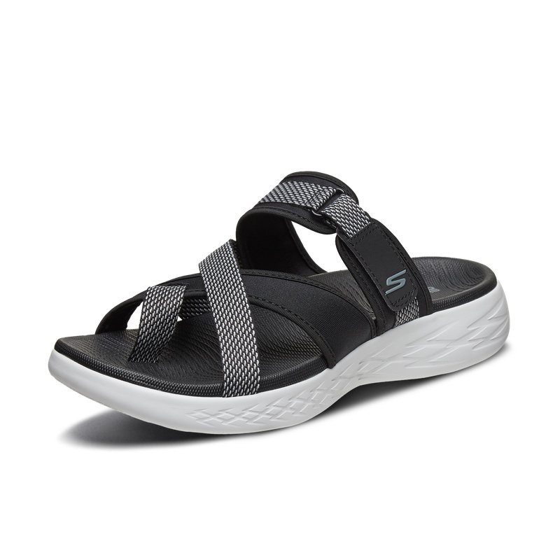 skechers斯凯奇男鞋夏季魔术贴凉鞋简约休闲拖鞋沙滩鞋55361