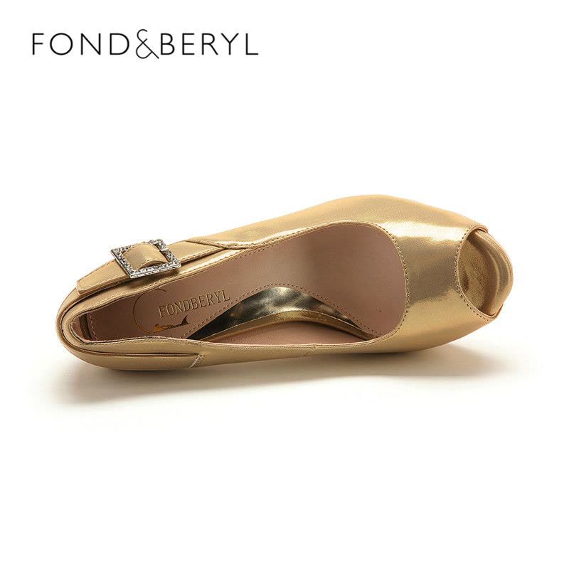 Fondberyl/菲伯丽尔 春款羊皮水钻细跟鱼嘴单鞋女鞋FB41117213图片