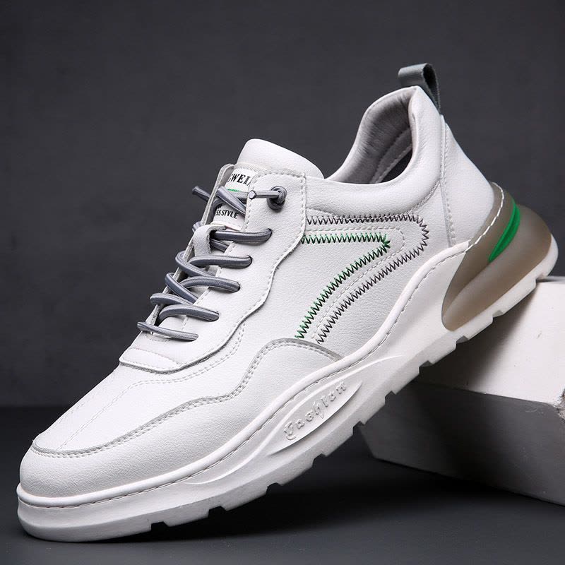 欧洲站新款秋冬男士休闲鞋真皮潮流运动板鞋加绒保暖黑色男鞋子图片