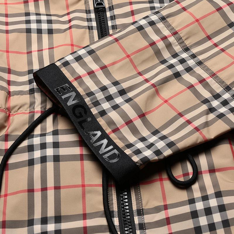 burberry博柏利女款聚酯纤维宽松版连帽夹克外套上衣纹80322101