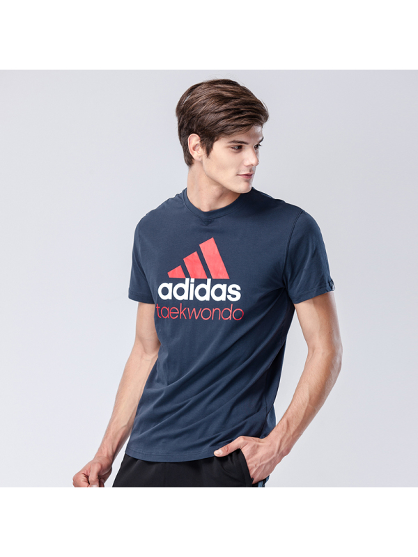 阿迪达斯adidas跆拳道新款男装训练跑步短袖运动休闲T恤-ADICTT_0