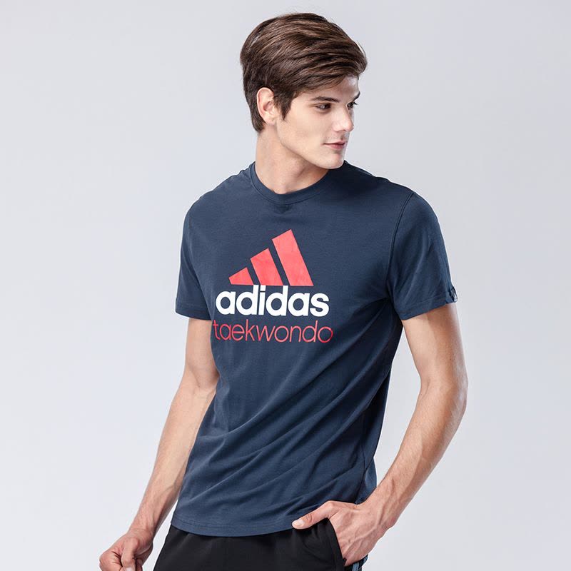 阿迪达斯adidas跆拳道新款男装训练跑步短袖运动休闲T恤-ADICTT_0图片