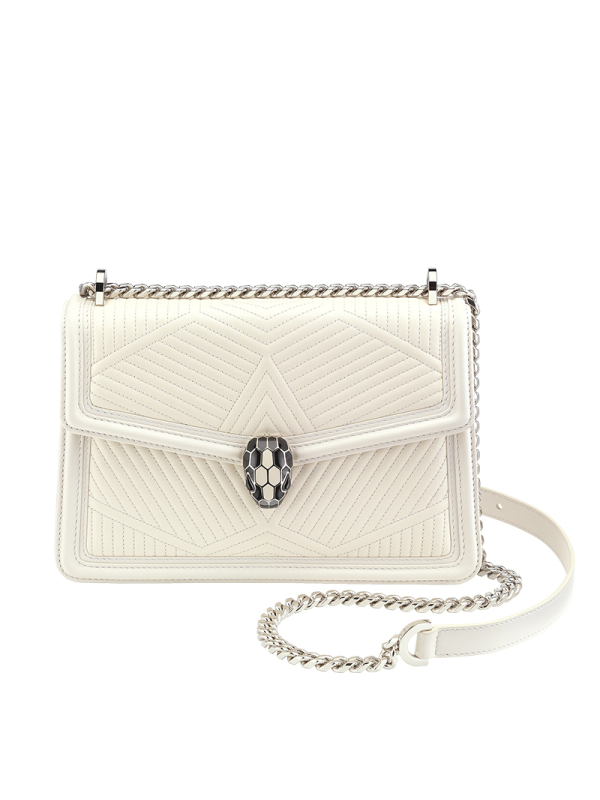 预订 【尖货专享】BVLGARI Serpenti Diamond Blast 经典蛇头 口盖包 单肩斜挎包