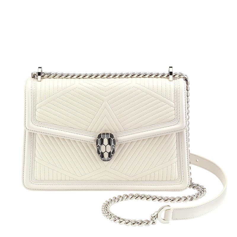 预订 【尖货专享】BVLGARI Serpenti Diamond Blast 经典蛇头 口盖包 单肩斜挎包图片