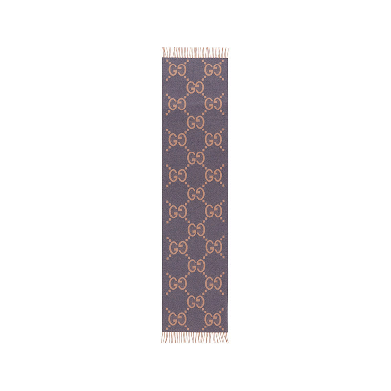 古驰 GUCCI 男女同款山羊绒流苏保暖围巾披肩674275 4GABX