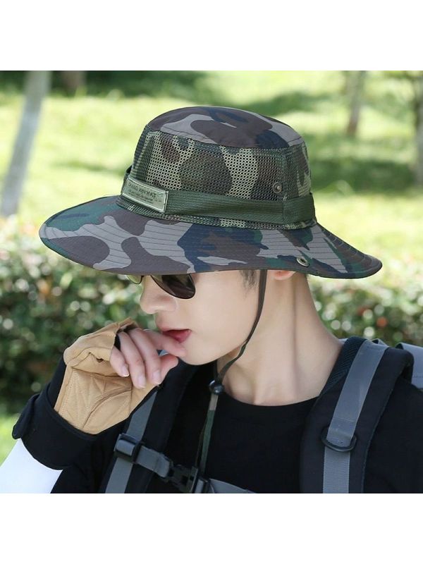 2020男遮阳帽夏户外登山旅游防晒防紫外线太阳帽大帽檐钓鱼渔夫帽