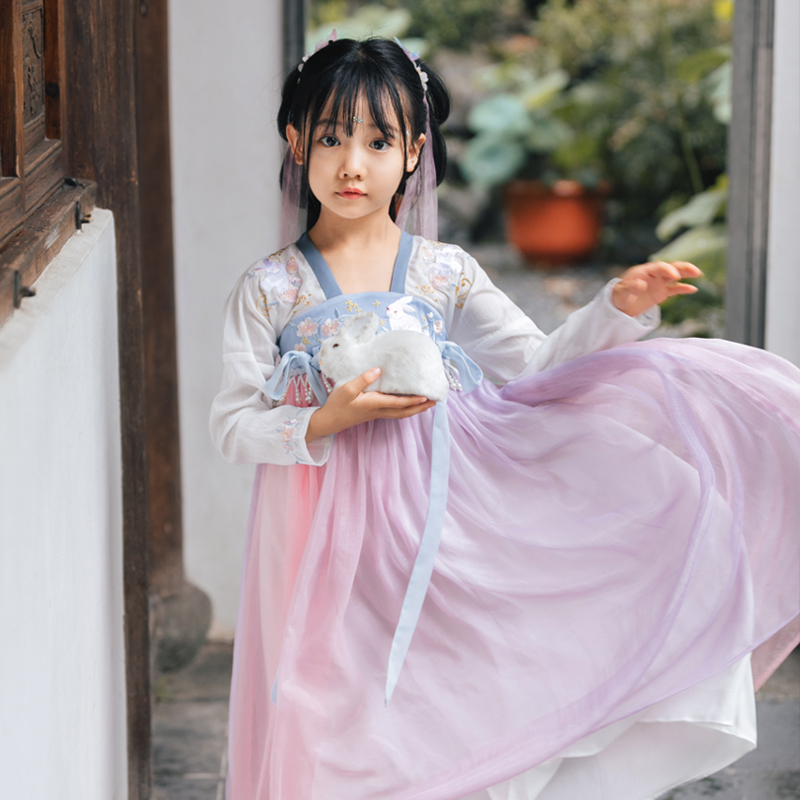 紫依汉服中国风唐装超仙春装襦裙古装连衣裙