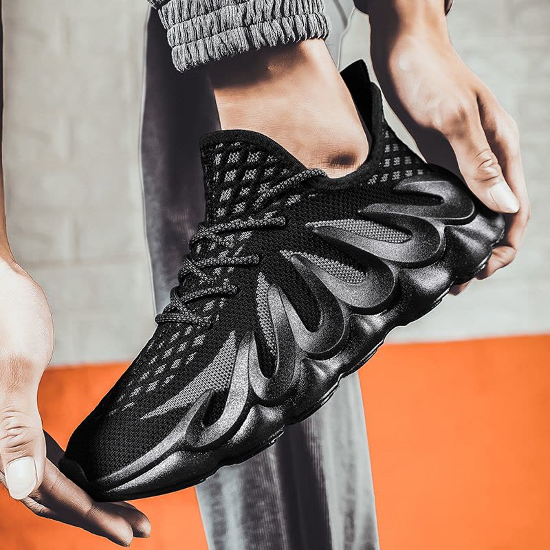 Ceba2021夏季新款火山底飞织椰子鞋潮流休闲运动鞋网面透气跑步鞋男鞋图片