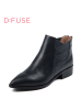 D：Fuse/迪芙斯切尔西短靴女秋冬牛皮尖头低跟女鞋DF64117076