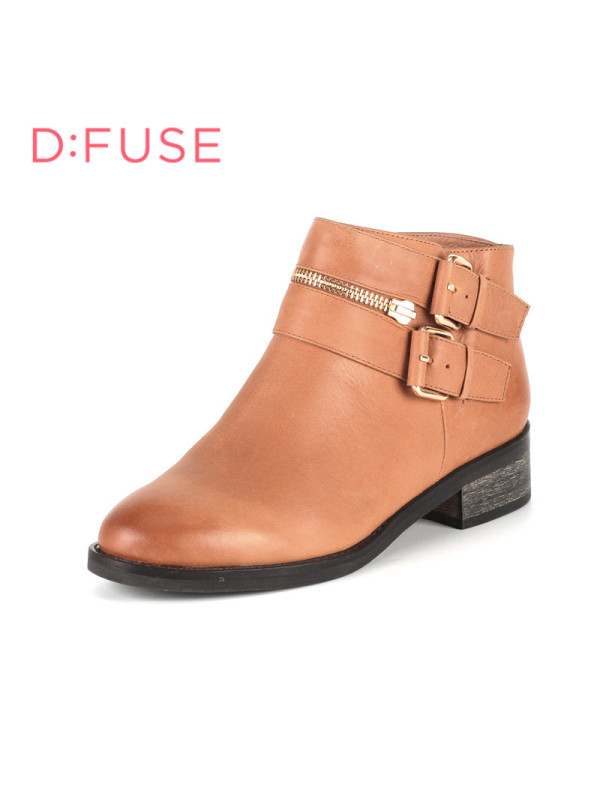 ST&SAT/星期六旗下牛皮尖头低跟拉链皮带扣深口女鞋DF54115504