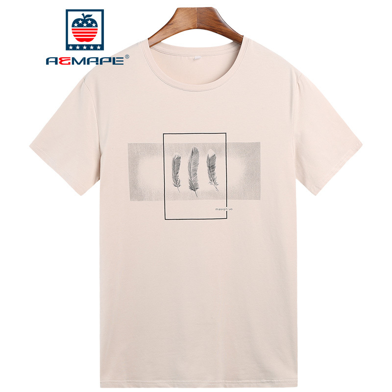 aemape苹果男士短袖t恤2019夏季休闲圆领青年半袖男装衣服打底衫潮流