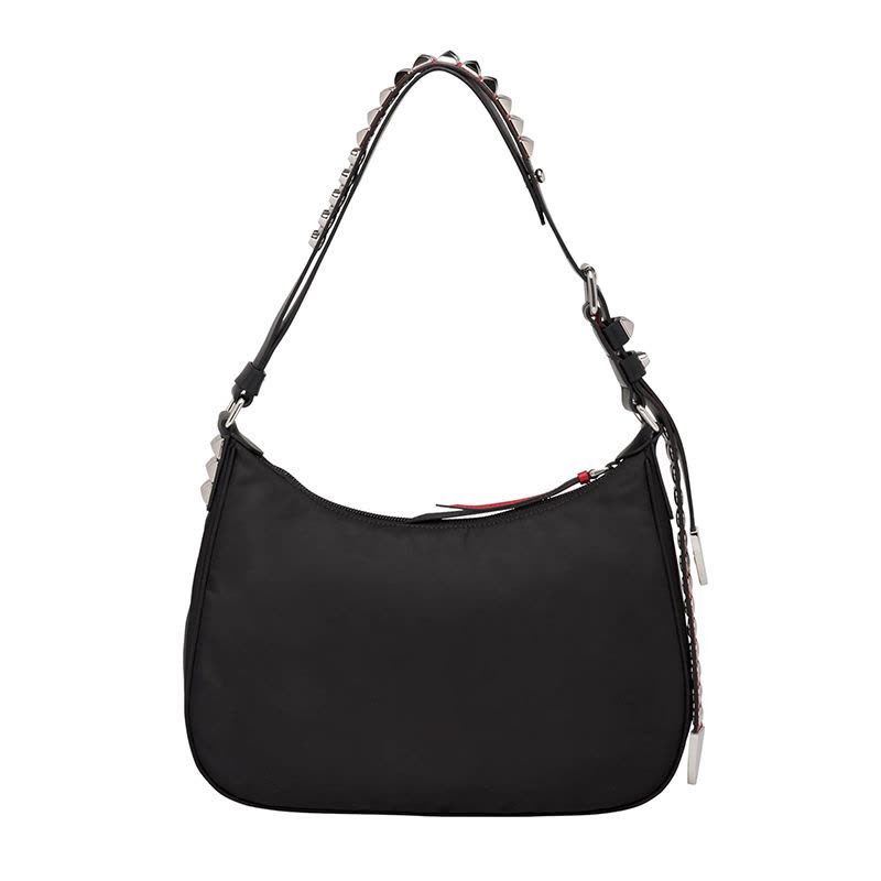 【预定】20春夏款PRADA Black Nylon Hobo手袋 30*18*6.5CM图片