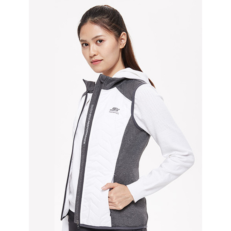skechers斯凯奇女装新款棉服马甲轻量保暖棉背心外套seaww18y062