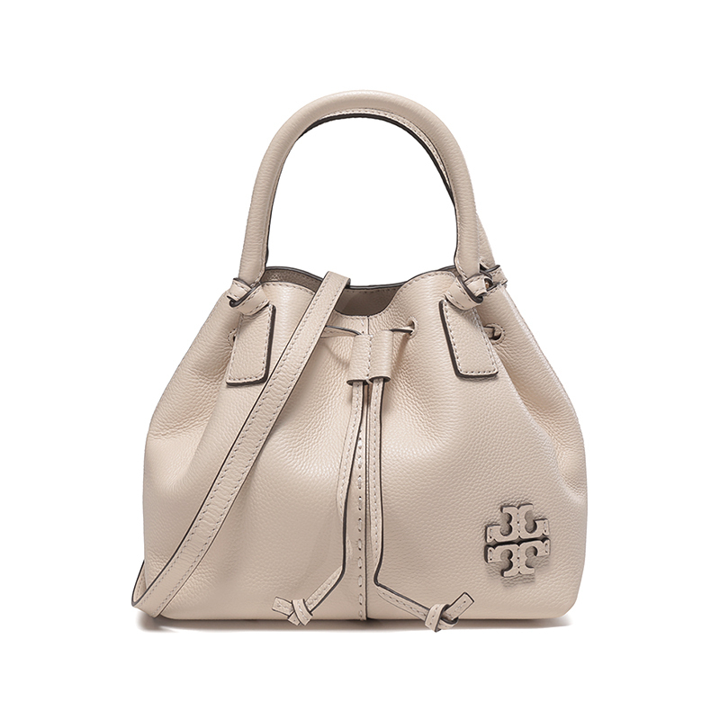 汤丽柏琦 TORY BURCH TB女包 MCGRAW系列皮革小号手提单肩斜挎包抽绳包水桶包85119