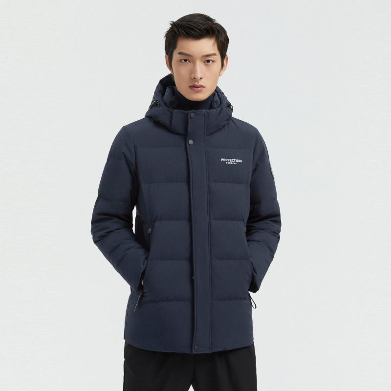 波司登男式款羽绒服冬季保暖连帽百搭中长羽绒服反季清仓奥莱正品