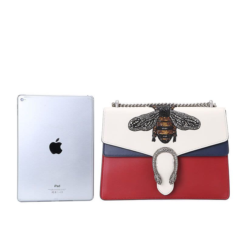 GUCCI 古驰 Dionysus 酒神包 单肩包 斜挎包 链条包 双虎头搭扣粒纹皮403348银扣图片