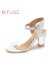 迪芙斯D:FUSE夏牛皮露趾高跟凉鞋凉鞋女DF42110006