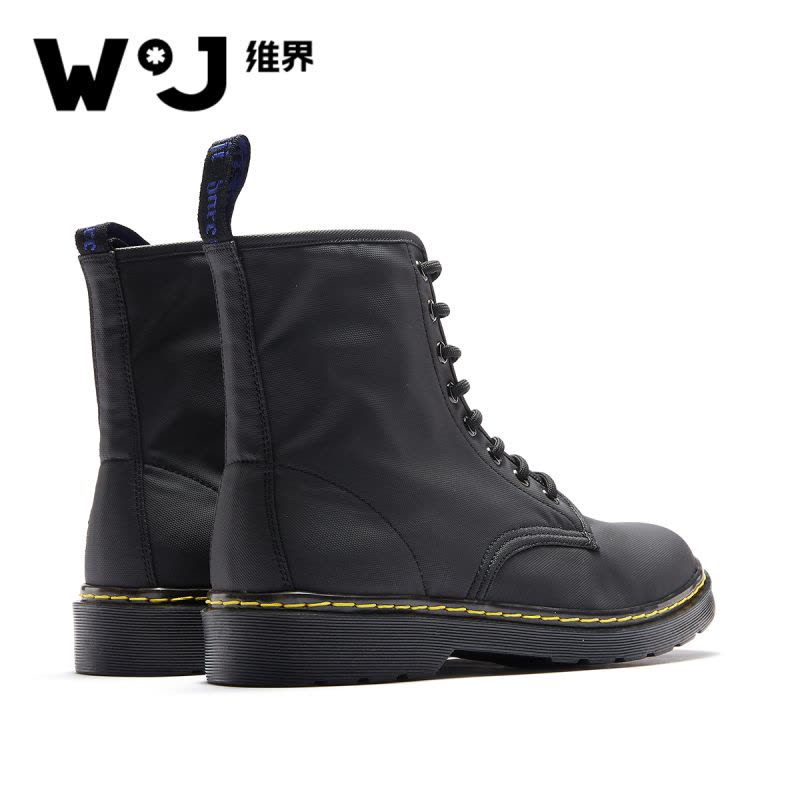 维界秋季新品英伦时尚马丁休闲靴男士韩版潮厚底增高工装帆布鞋男图片