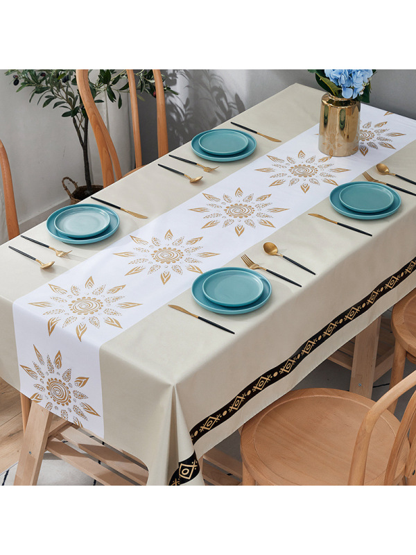 Cebapvc防水餐桌布欧美酒店桌布聚会假期晚餐厅餐遮盖布桌套防油