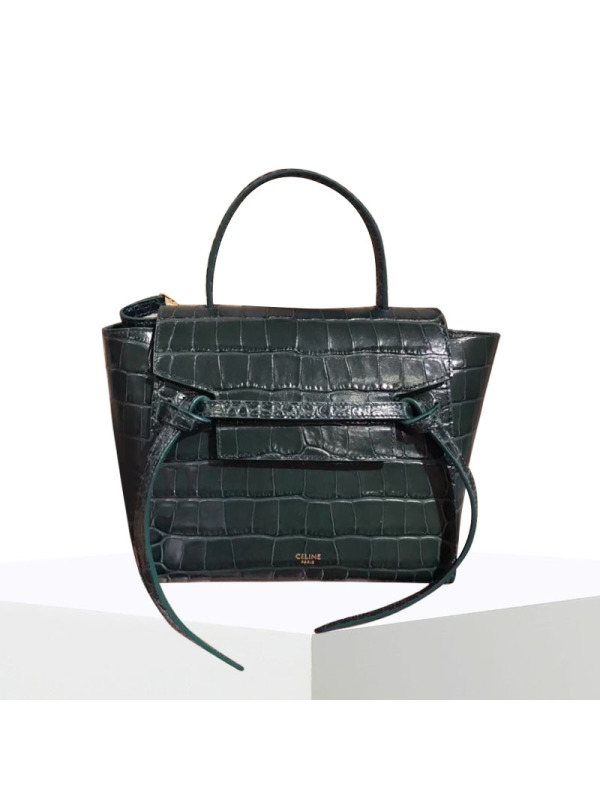 【预定】CELINE Belt 鲶鱼手拎包 鳄鱼压纹 Nano 20*20*10CM