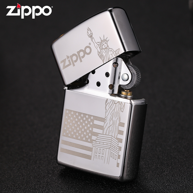 ZIPPO 防风打火机 芝宝原装正版 自由女神像镜面煤油火机